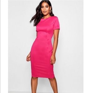 Pink Fitted Midi pencil dress